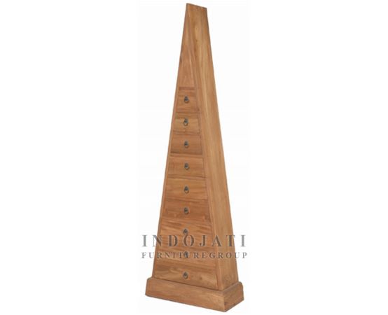 Teak Wood Pyramid Drawer Sideboard